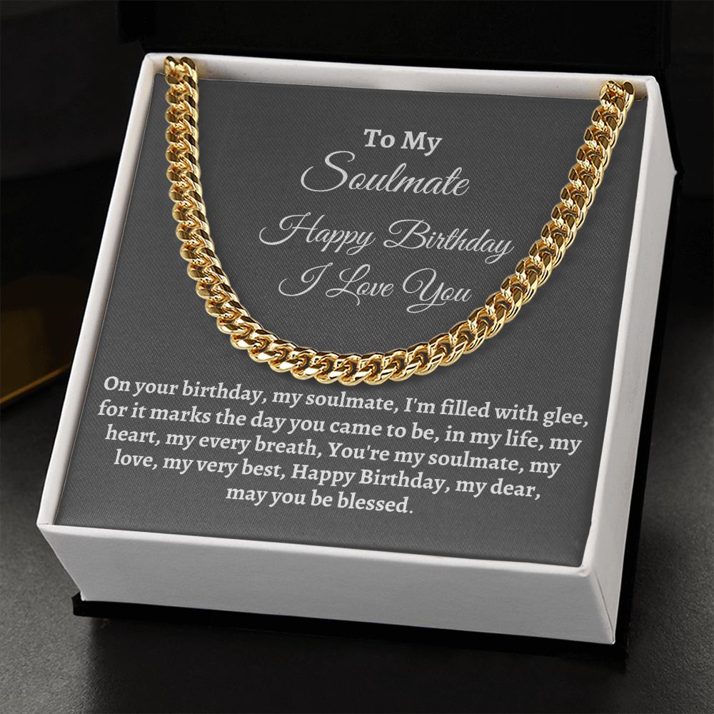 Soulmate - Happy Birthday - Gift For Soulmate - You're My Soulmate - Cuban Link Chain Necklaces - The Shoppers Outlet