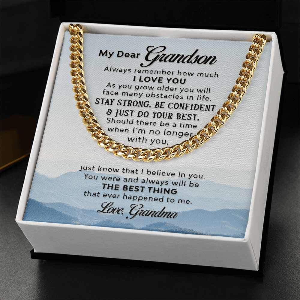 Gift For Grandson - I Love You - Cuban Link Chain Necklaces - The Shoppers Outlet