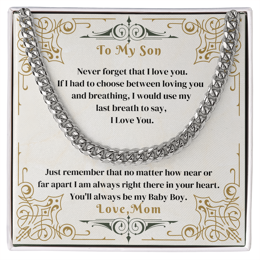 Son - Never Forget That I Love You - Cuban Link Chain Necklaces - The Shoppers Outlet