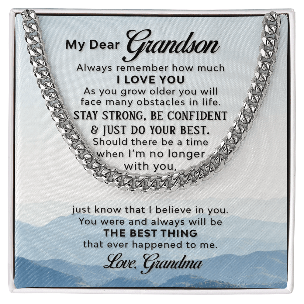 Gift For Grandson - I Love You - Cuban Link Chain Necklaces - The Shoppers Outlet