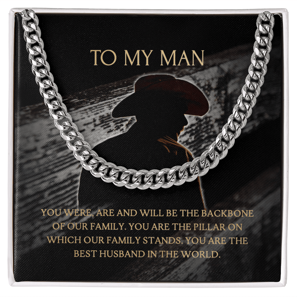 Husband - Our Backbone - Cuban Link Chain Necklaces - The Shoppers Outlet