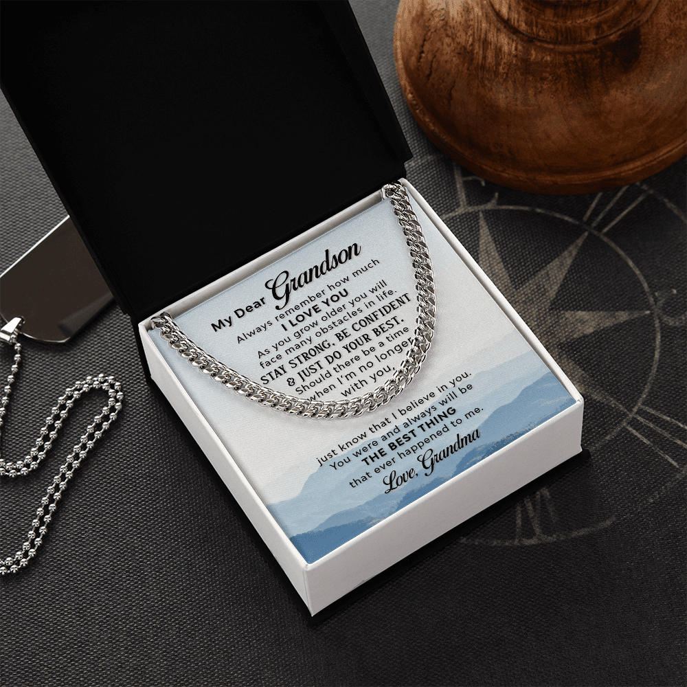 Gift For Grandson - I Love You - Cuban Link Chain Necklaces - The Shoppers Outlet