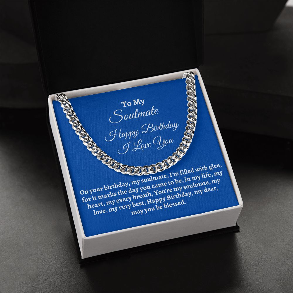 Soulmate - Gift For Soulmate - Happy Birthday - I Love You - Cuban Link Chain Necklaces - The Shoppers Outlet