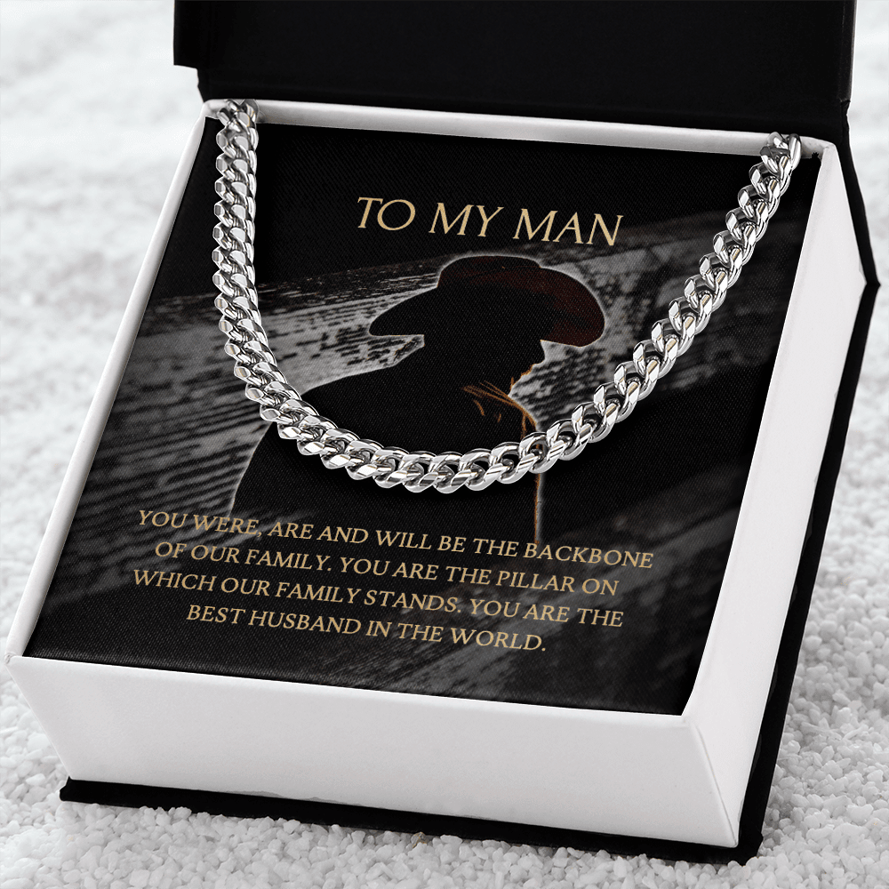 Husband - Our Backbone - Cuban Link Chain Necklaces - The Shoppers Outlet