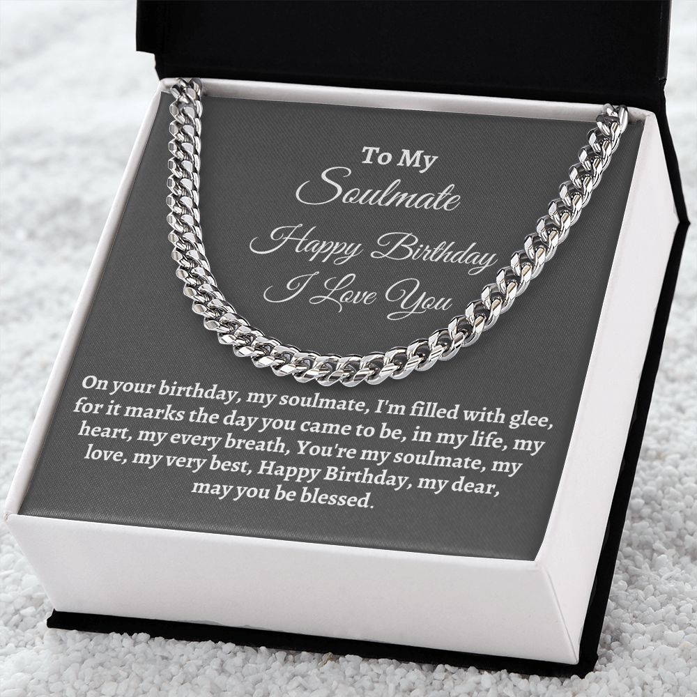 Soulmate - Happy Birthday - Gift For Soulmate - You're My Soulmate - Cuban Link Chain Necklaces - The Shoppers Outlet