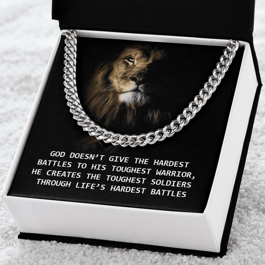 Son - God Doesn't Give The Hardest Battles - Cuban Link Chain Necklaces - The Shoppers Outlet