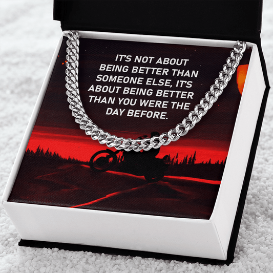 Son - It's Not About Better Than Someone Else - Cuban Link Chain Necklaces - The Shoppers Outlet