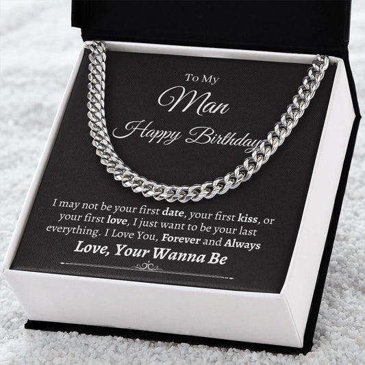 Husband - Happy Birthday - I Just Want To Be - Cuban Link Chain Necklaces - The Shoppers Outlet