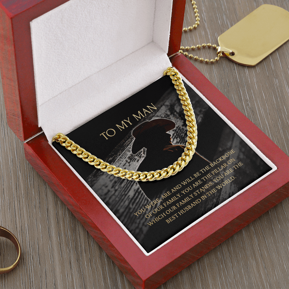 Husband - Our Backbone - Cuban Link Chain Necklaces - The Shoppers Outlet