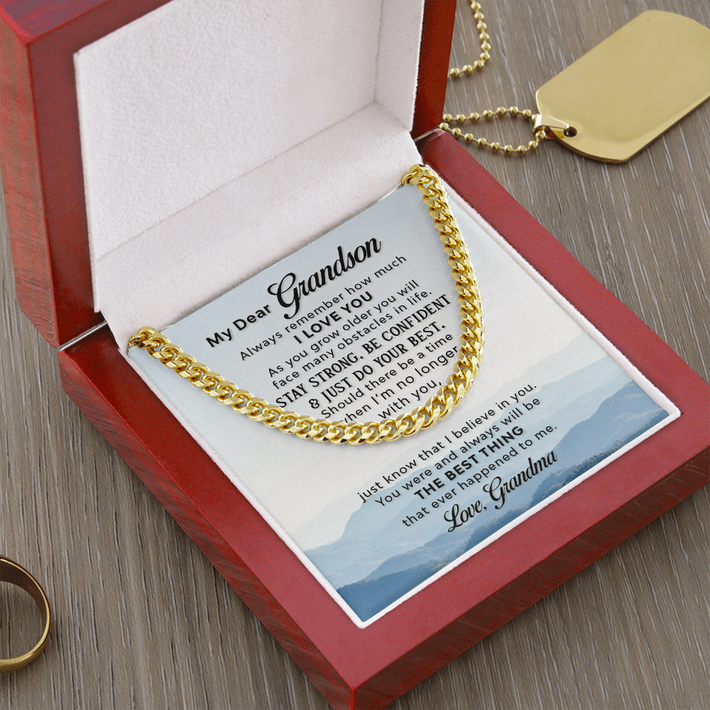 Grandson - I Love You - Cuban Link Chain Necklaces - The Shoppers Outlet