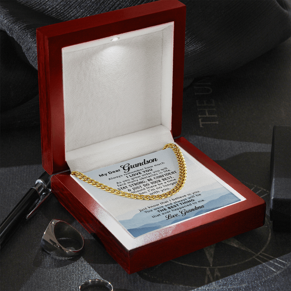 Gift For Grandson - I Love You - Cuban Link Chain Necklaces - The Shoppers Outlet