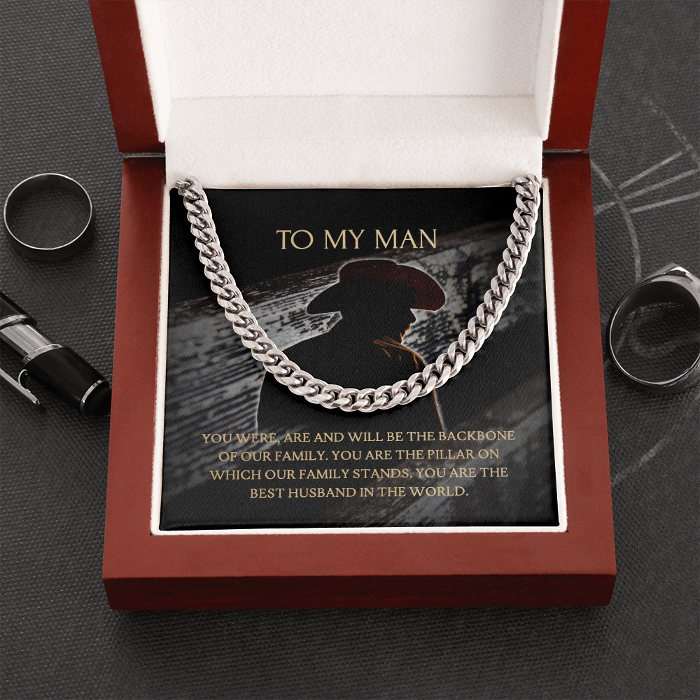 Husband - Our Backbone - Cuban Link Chain Necklaces - The Shoppers Outlet