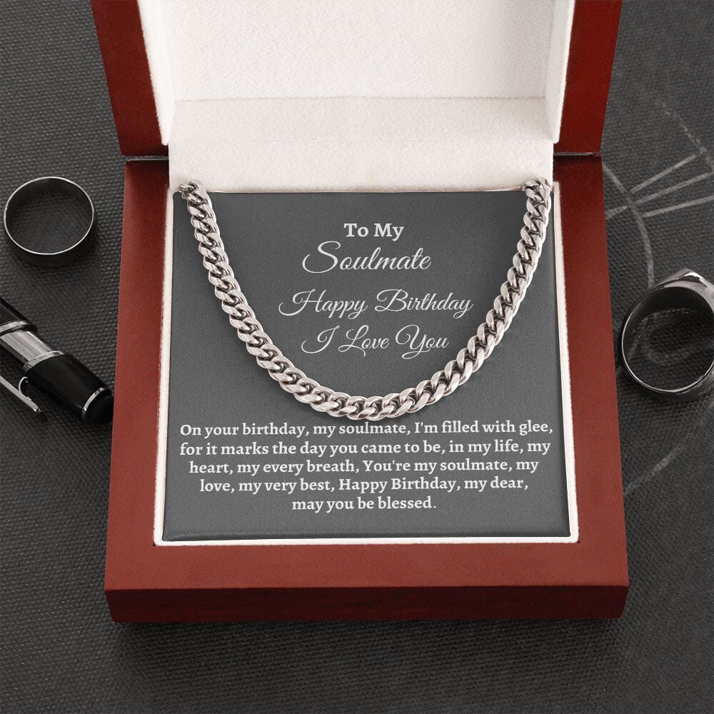 Soulmate - Happy Birthday - Gift For Soulmate - You're My Soulmate - Cuban Link Chain Necklaces - The Shoppers Outlet
