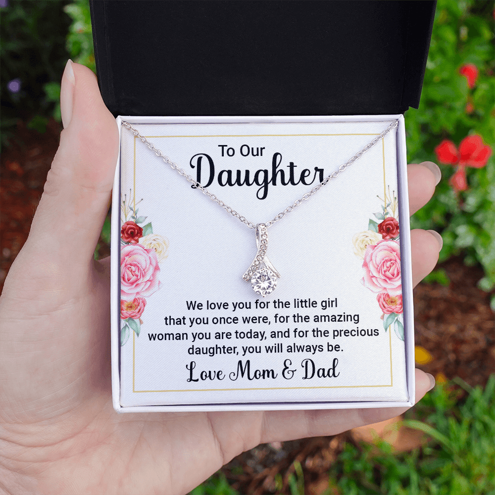 Gift For Daughter - We Love You - Happy Birthday - Alluring Beauty Necklace - The Shoppers Outlet