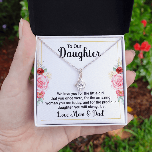 Daughter - We Love You - Happy Birthday - Alluring Beauty Necklace - The Shoppers Outlet