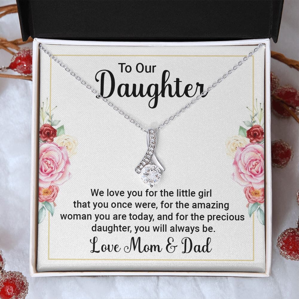 Gift For Daughter - We Love You - Happy Birthday - Alluring Beauty Necklace - The Shoppers Outlet
