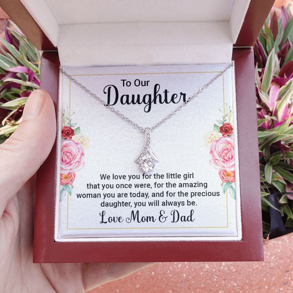 Gift For Daughter - We Love You - Happy Birthday - Alluring Beauty Necklace - The Shoppers Outlet