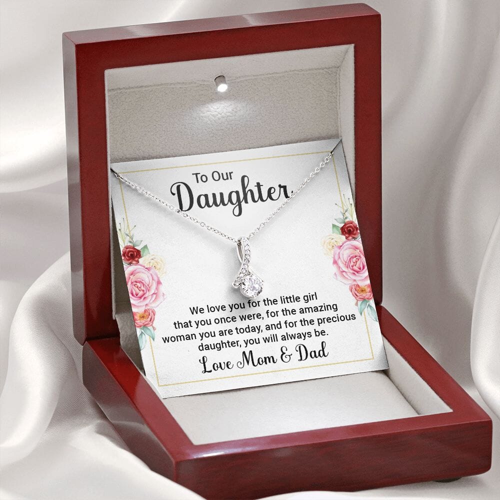 Gift For Daughter - We Love You - Happy Birthday - Alluring Beauty Necklace - The Shoppers Outlet