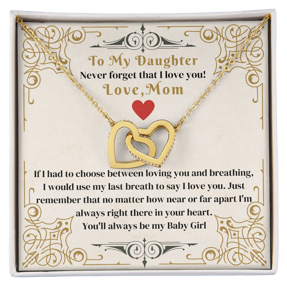 Gift For Daughter - Never Forget I Love You - Interlocking Hearts Necklaces - The Shoppers Outlet