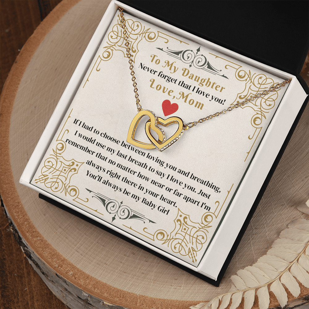 Gift For Daughter - Never Forget I Love You - Interlocking Hearts Necklaces - The Shoppers Outlet