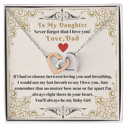 Gift For Daughter - If I Had To Choose - Interlocking Hearts Necklaces - The Shoppers Outlet