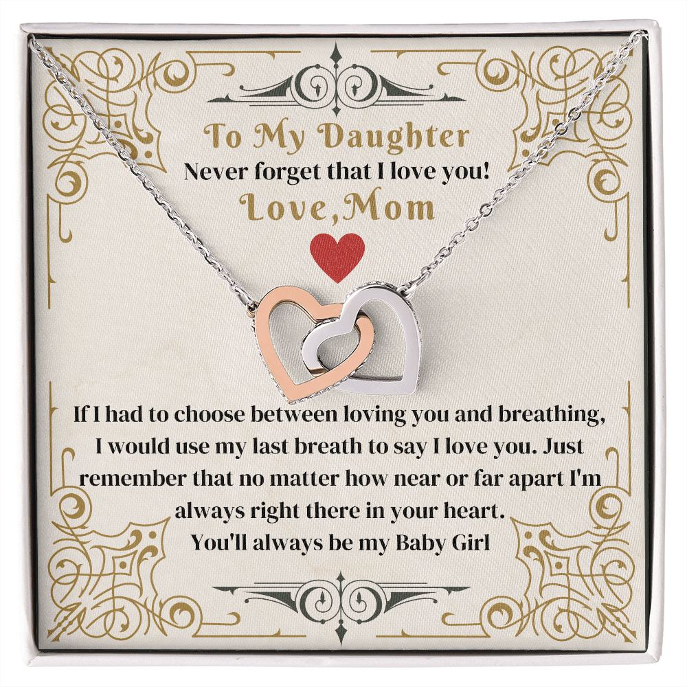 Gift For Daughter - Never Forget I Love You - Interlocking Hearts Necklaces - The Shoppers Outlet