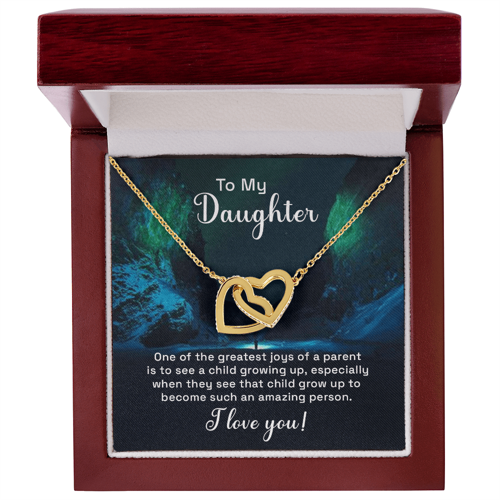 Daughter - One Of The Greatest Joys - Interlocking Hearts Necklaces - The Shoppers Outlet