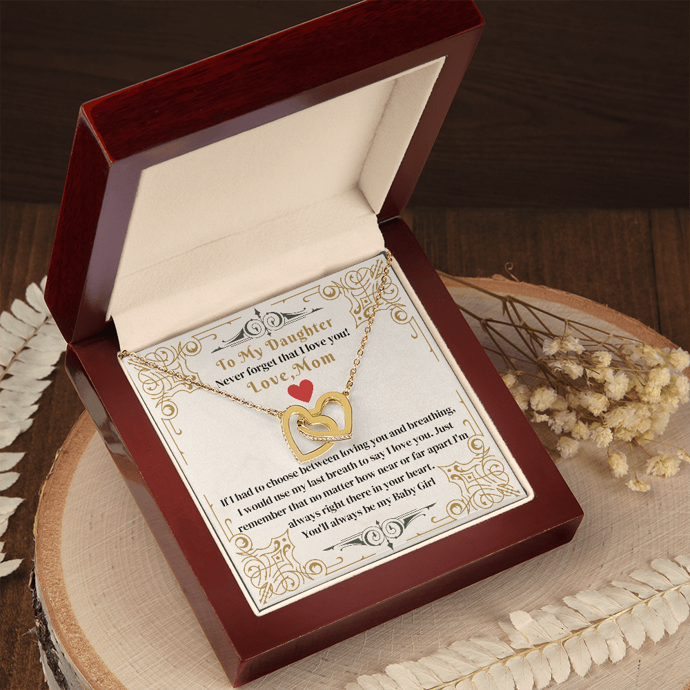Gift For Daughter - Never Forget I Love You - Interlocking Hearts Necklaces - The Shoppers Outlet