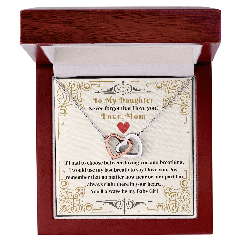 Gift For Daughter - Never Forget I Love You - Interlocking Hearts Necklaces - The Shoppers Outlet