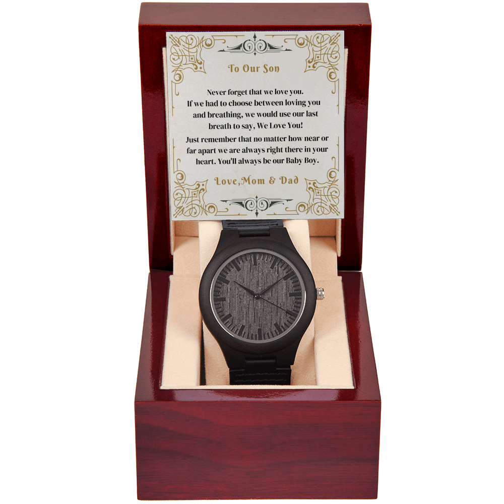 Son - Never Forget That We Love You - Wooden Watch - The Shoppers Outlet