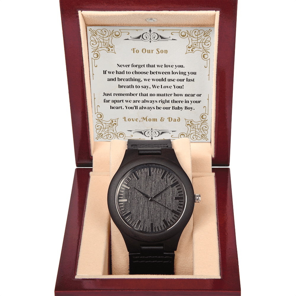 Son - Never Forget That We Love You - Wooden Watch - The Shoppers Outlet