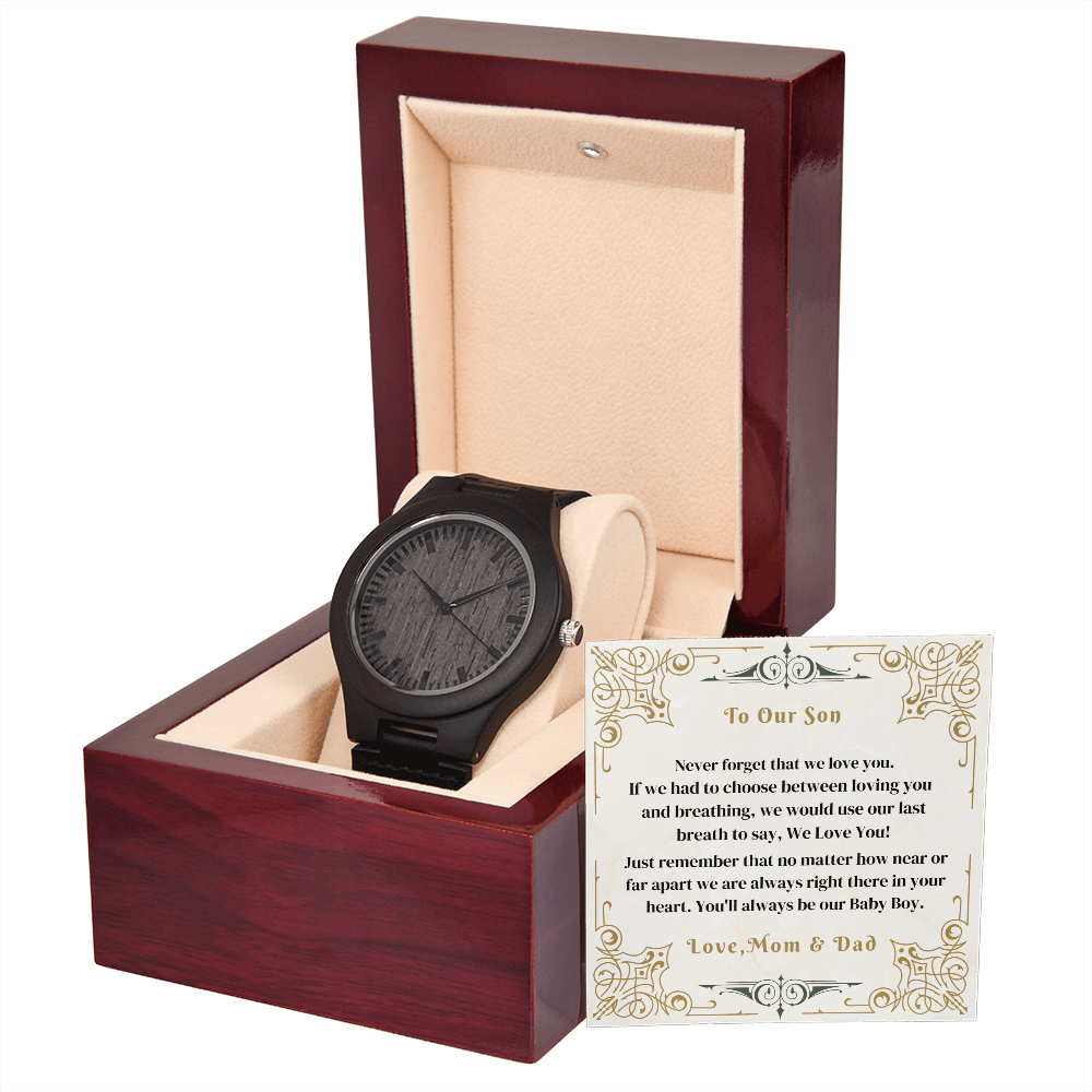 Son - Never Forget That We Love You - Wooden Watch - The Shoppers Outlet
