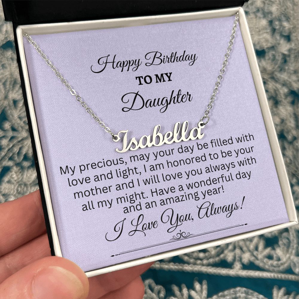Daughter - Happy Birthday - Gift For Daughter - Personalized Name Necklaces - The Shoppers Outlet