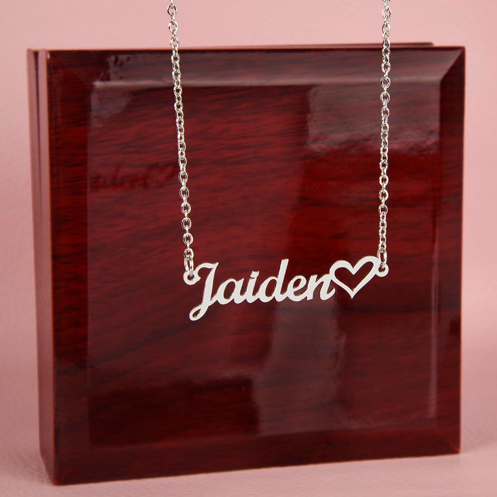 Wife - Happy Birthday - Gift For Wife - My True Love Was Born - Personalized Heart Name Necklaces - The Shoppers Outlet