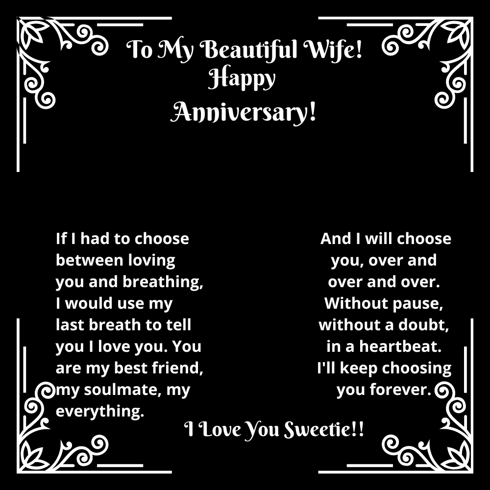 Wife - If I Had To Choose - Happy Anniversary - Everlasting Love Necklace - The Shoppers Outlet